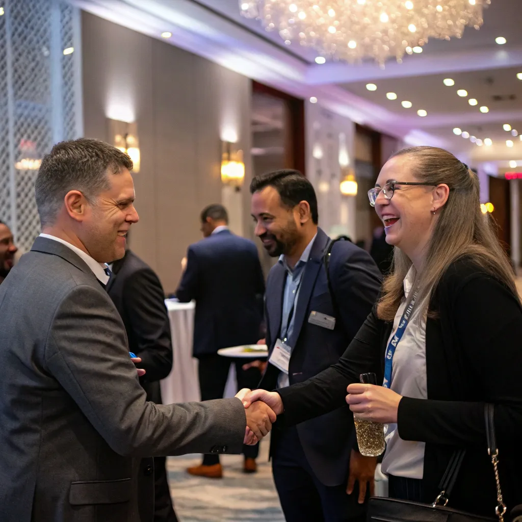 People networking at an event